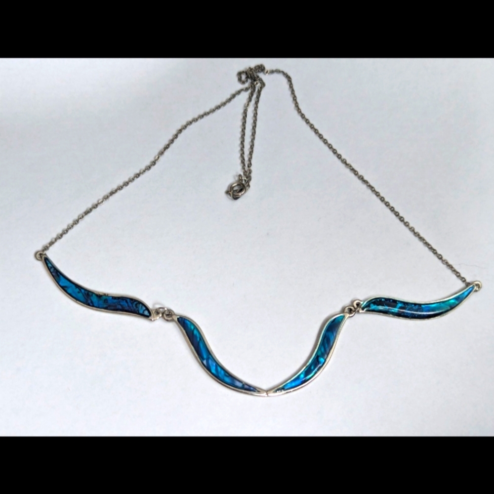 Abalone Silver Necklace
